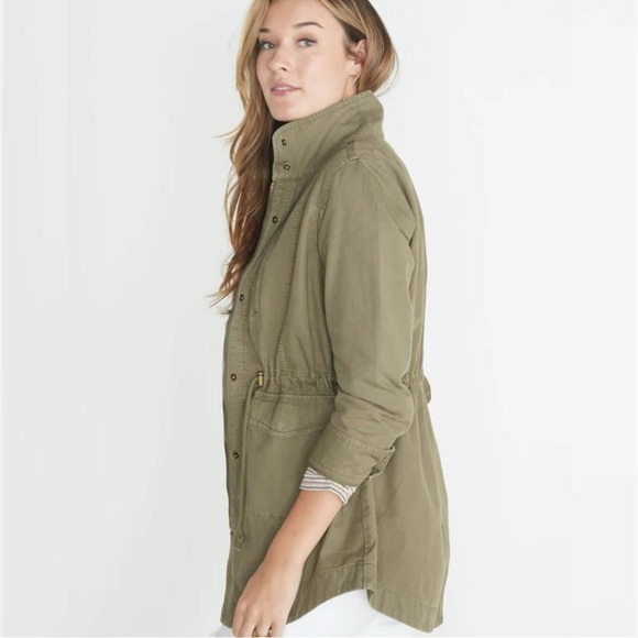 Marine Layer Elle Jacket Utility Hooded Cotton Military Outdoor Gorpcore Green S - Picture 4 of 13